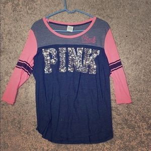 Quarter sleeve pink shirt